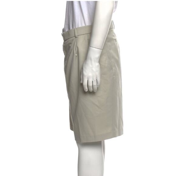 Tan Flat Front Shorts with Classic Fit - Picture 2 of 3